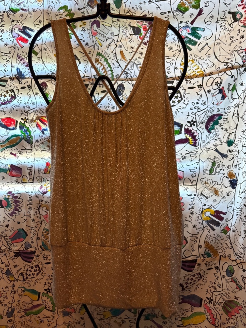 H&M gold sparkle tunic tank